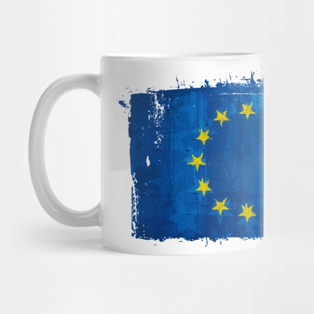 Vintage Flag of the European Union - Europe - EU Official Flag by Islanr